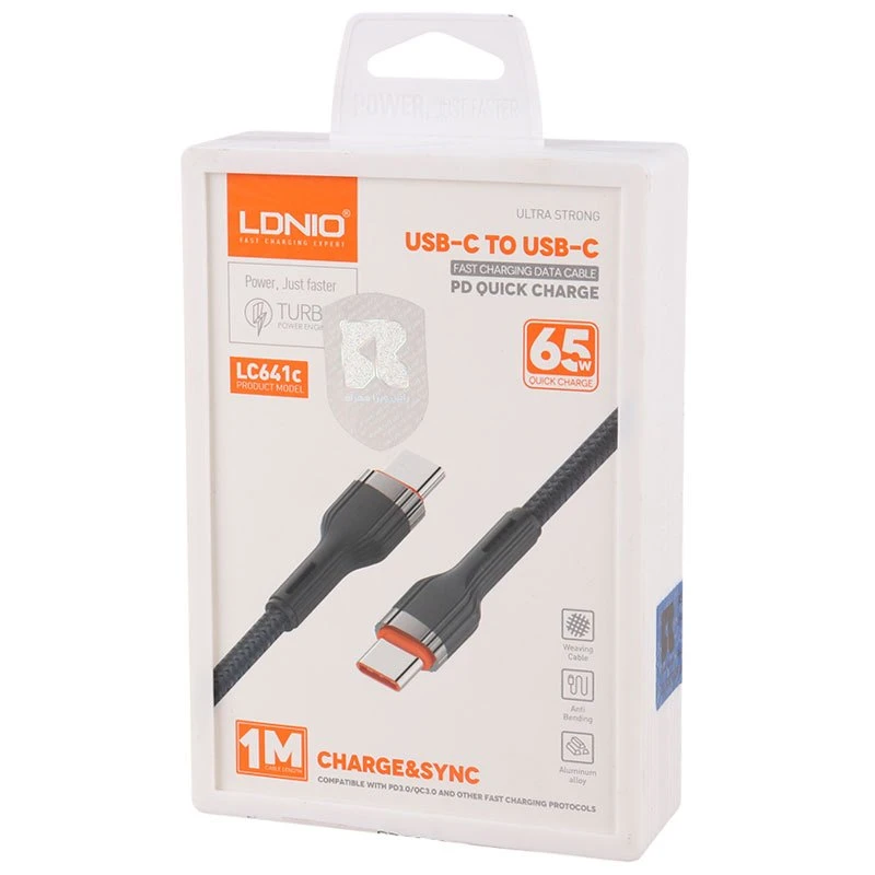 کابل تبدیل فست شارژ Ldnio LC641C Type-C To Type-C QC3.0 PD3.0 65W 1m