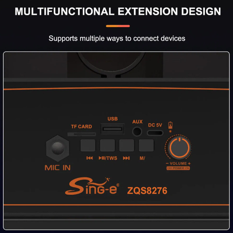 اسپیکر چمدانی بلوتوثی سینگ ای ZQS8276 + میکروفون و ریموت کنترل