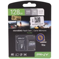 رم میکرو 128 گیگ پی ان وای PNY Pro Elite A1 V30 U3 C10 100MB/s + خشاب