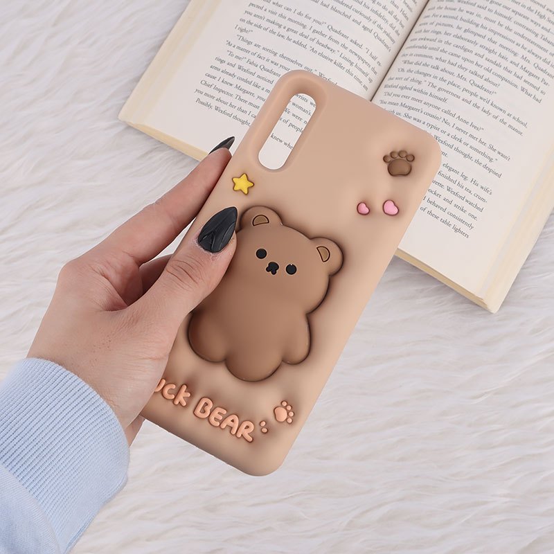 قاب سیلیکونی فیجت دار سامسونگ Galaxy A30s / A50 / A50s برجسته طرح Luck Bear