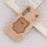 قاب سیلیکونی فیجت دار سامسونگ Galaxy S23 FE 5G برجسته طرح Luck Bear