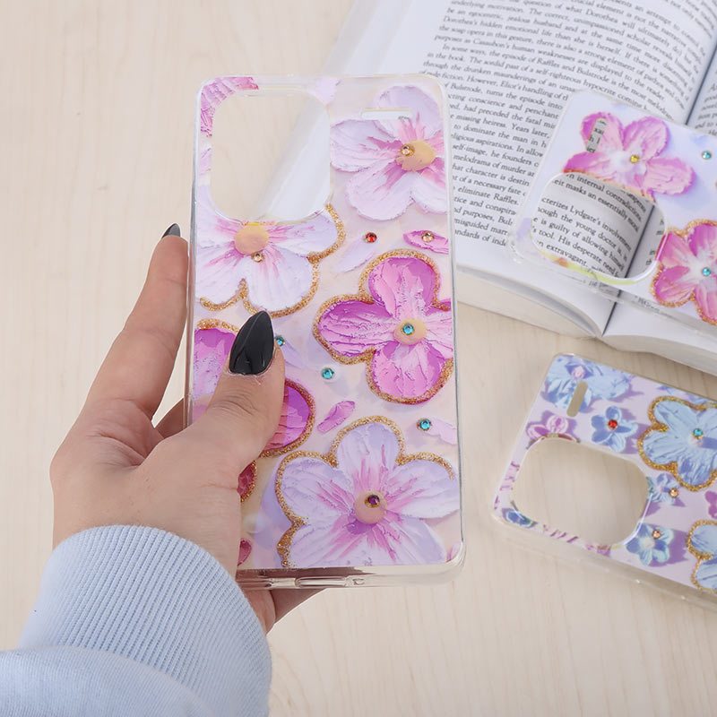 قاب هولوگرامی شیائومی Redmi Note 13 Pro Plus طرح گل آبرنگی