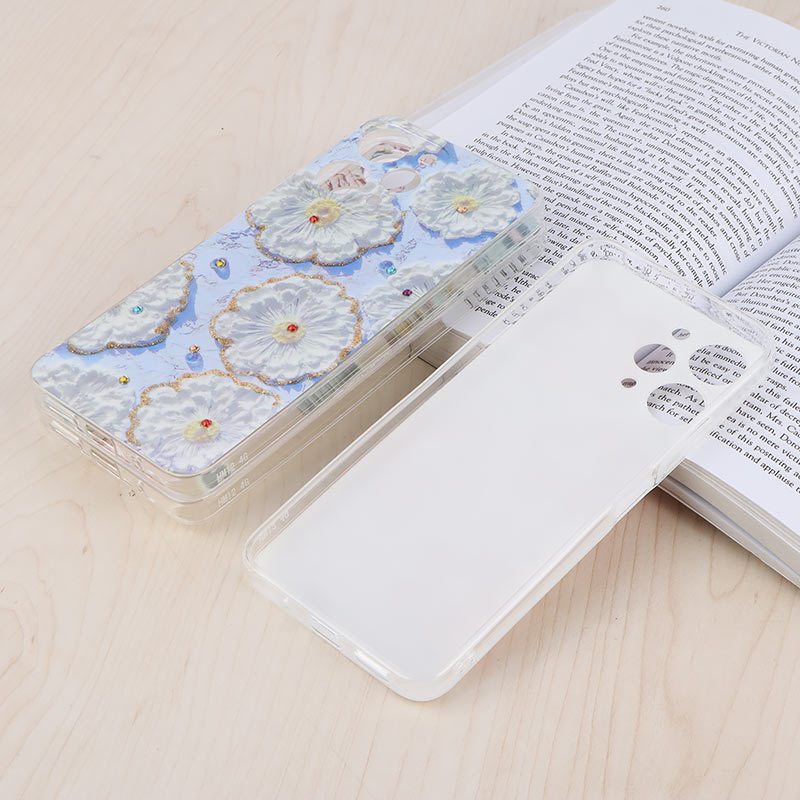 قاب هولوگرامی شیائومی Redmi 12 طرح گل آبرنگی محافظ لنزدار