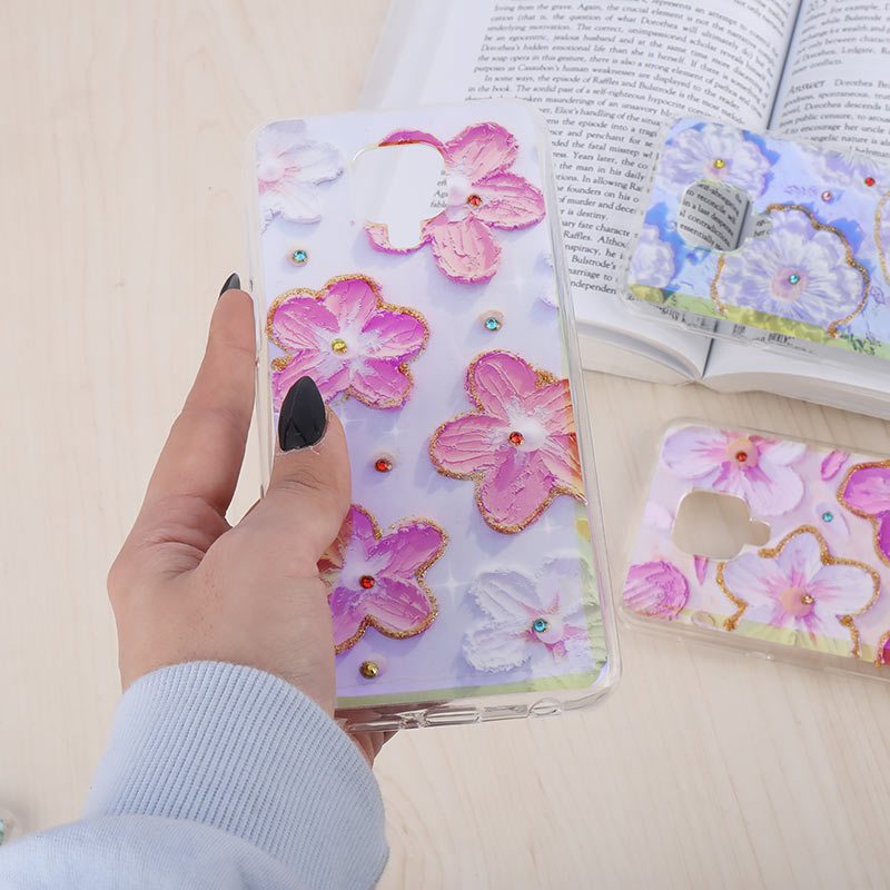 قاب هولوگرامی شیائومی Redmi Note 9s / Note 9 Pro / Note 10 Lite طرح گل آبرنگی