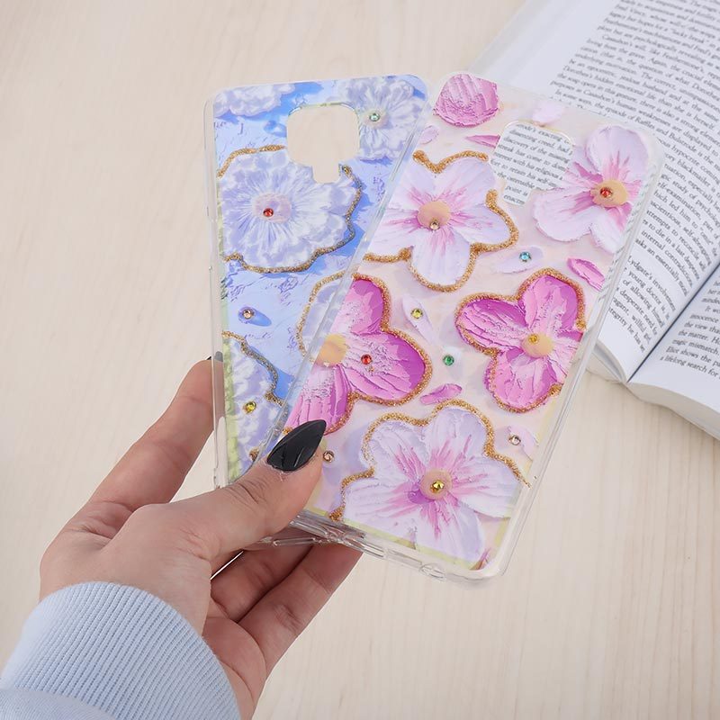 قاب هولوگرامی شیائومی Redmi Note 9s / Note 9 Pro / Note 10 Lite طرح گل آبرنگی