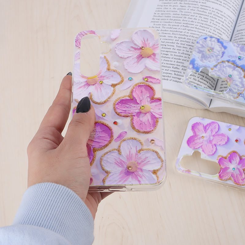 قاب هولوگرامی سامسونگ Galaxy A54 طرح گل آبرنگی