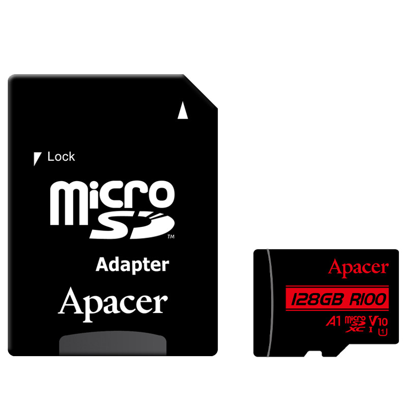 رم میکرو 128 گیگ اپیسر Apacer Rioo A1 V10 U1 C10 100MB/s + خشاب