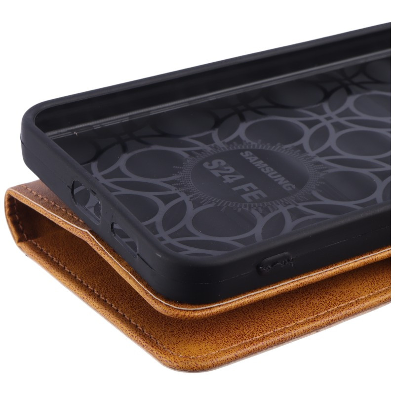 کیف چرمی مگنتی محافظ لنزدار سامسونگ Galaxy S24 FE
