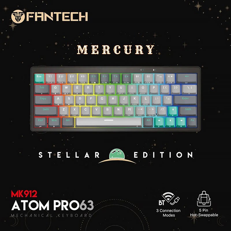 کیبورد بی سیم گیمینگ فنتک ATOM PRO63 MK912