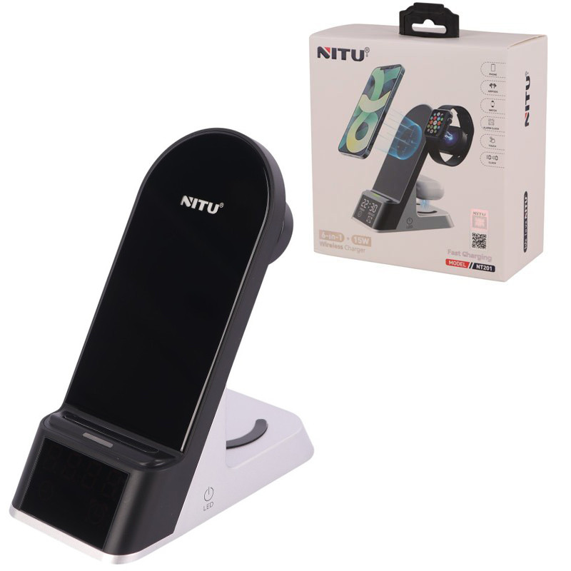 شارژر بی سیم فست شارژ و استند رومیزی Nitu NT201 15W