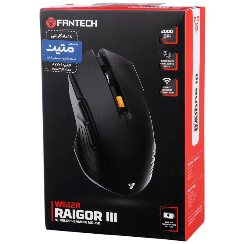 موس بی سیم گیمینگ فنتک Raigor III WG12R