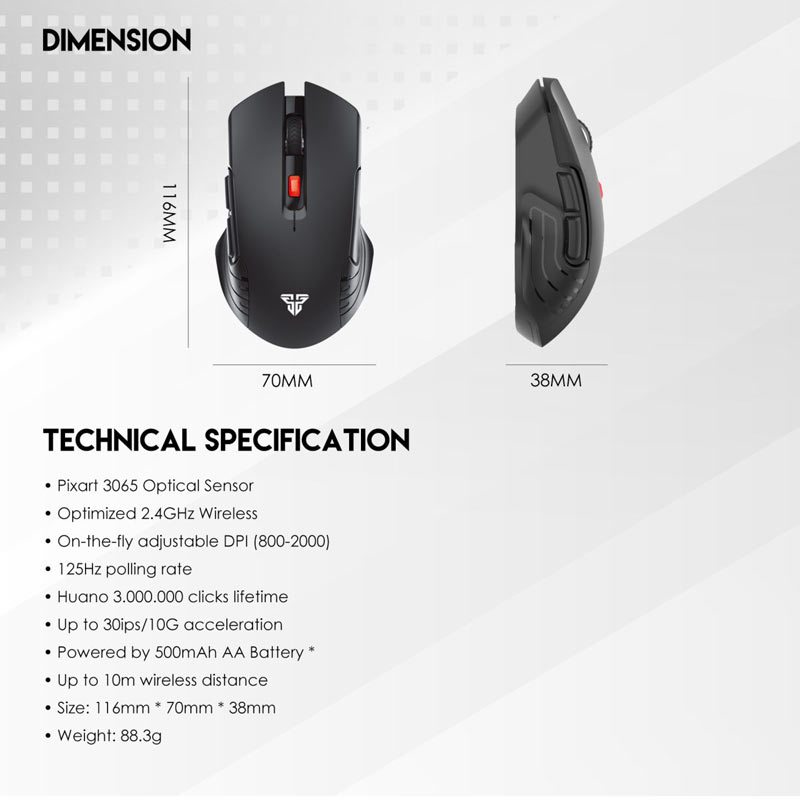 موس بی سیم گیمینگ فنتک WG12 RAIGOR III
