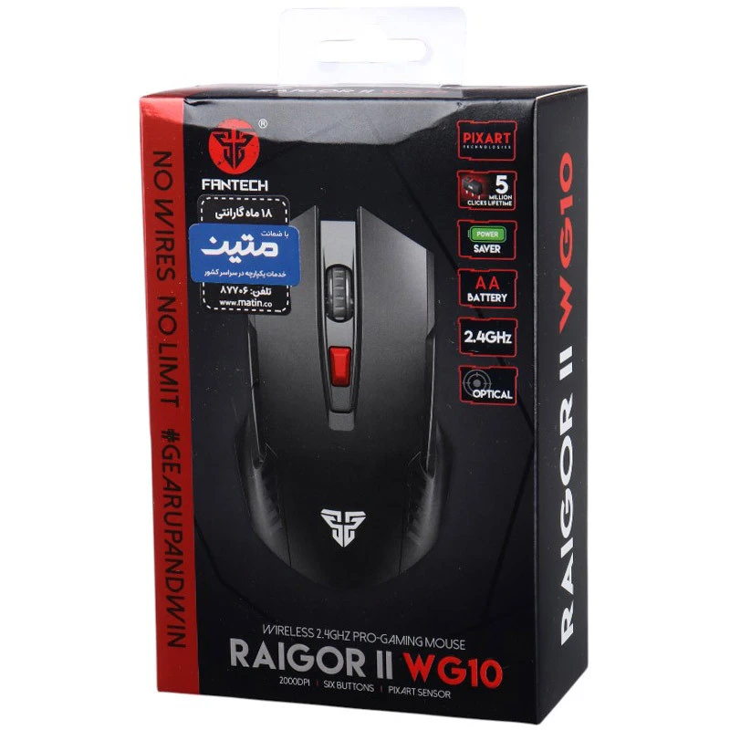 موس بی سیم گیمینگ فنتک RAIGOR II WG10