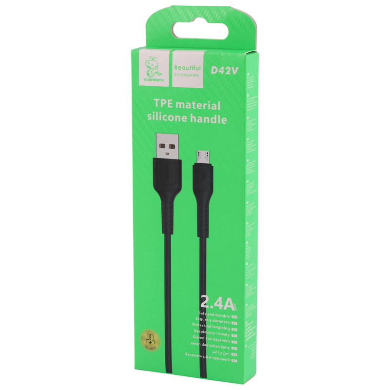 کابل میکرو یو اس بی فست شارژ Vdenmenv D42V 2.4A 1m