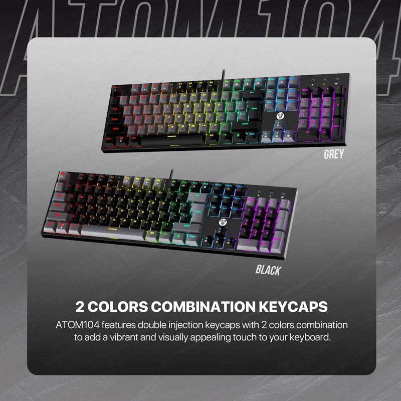 کیبورد گیمینگ فنتک ATOM104 MK886V2 Red Switch