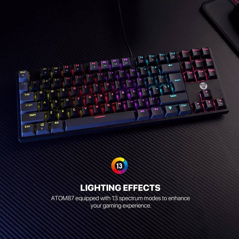 کیبورد گیمینگ فنتک ATOM87 MK876V2 Blue Switch