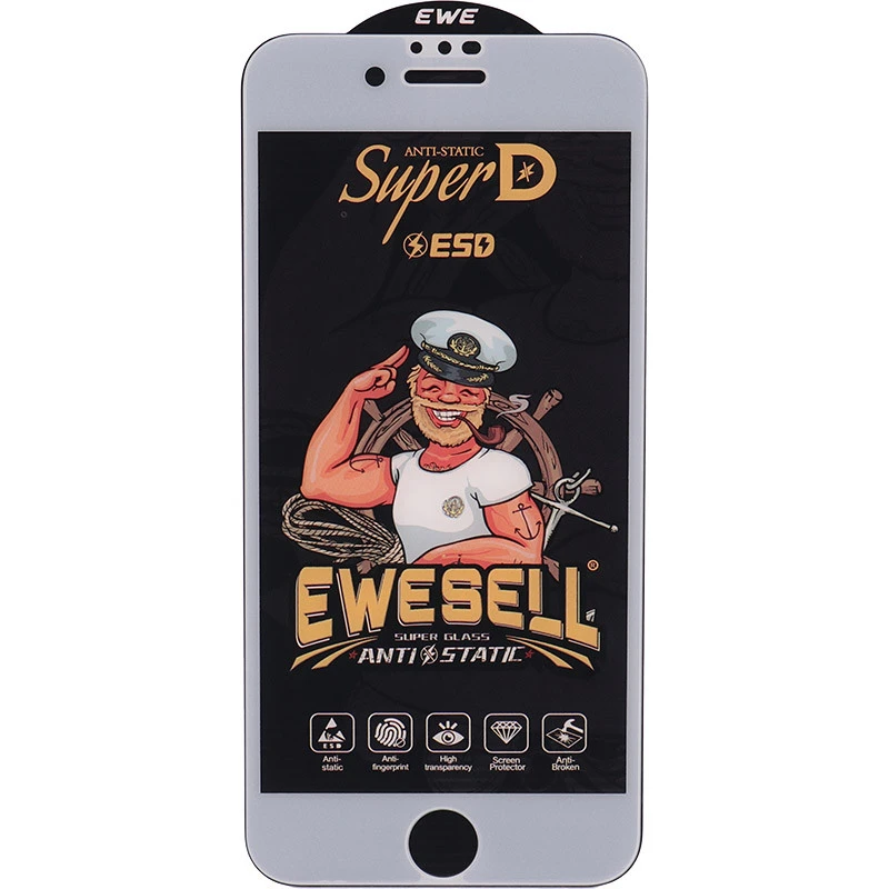 گلس Super D آنتی استاتیک Ewesell آیفون iPhone 6 / 6s سفید