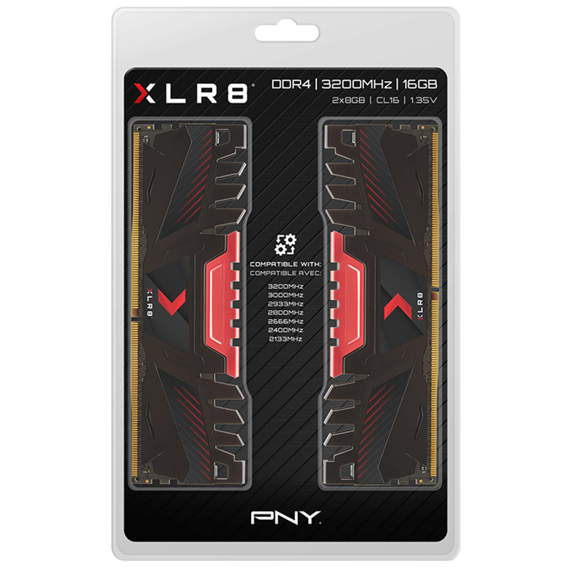 رم کامپیوتر PNY XLR8 Black DDR4 16GB 3200MHz CL16 Dual