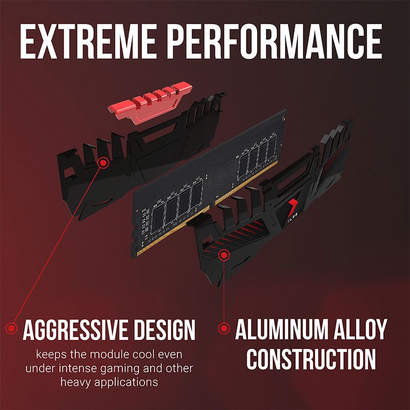 رم کامپیوتر PNY XLR8 Black DDR4 16GB 3200MHz CL16 Dual