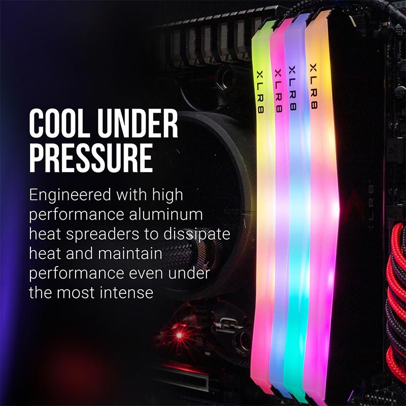 رم کامپیوتر PNY XLR8 RGB White DDR4 16GB 3200MHz CL16 Dual