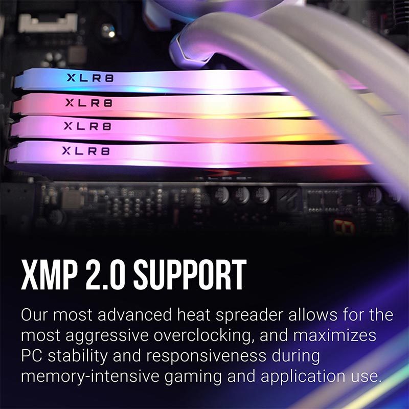 رم کامپیوتر PNY XLR8 RGB White DDR4 16GB 3200MHz CL16 Dual