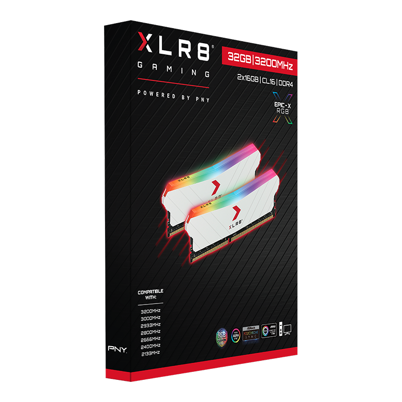 رم کامپیوتر PNY XLR8 RGB DDR4 32GB 3200MHz CL16 Dual