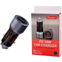 شارژر فندکی فست شارژ Pioneer YSC-66 QC3.0 PD 3A 38W