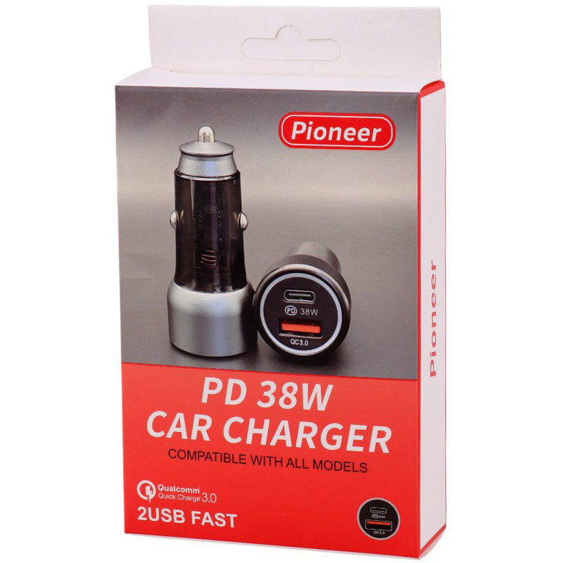 شارژر فندکی فست شارژ Pioneer YSC-66 QC3.0 PD 3A 38W