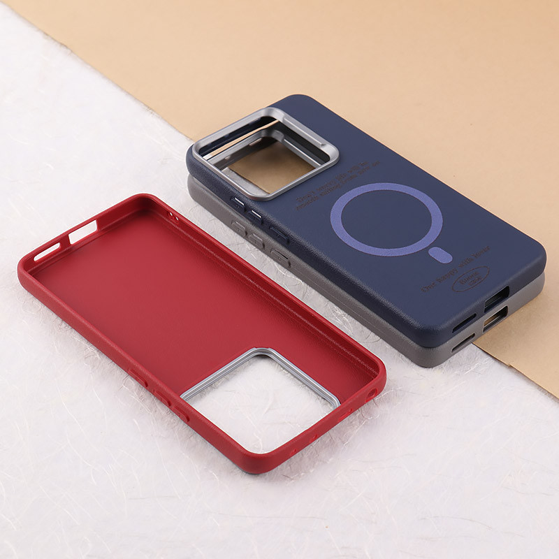 قاب چرمی شیائومی Redmi Note 14 طرح مگ سیف