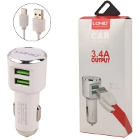 شارژر فندکی Lonid DL-C29 3.4A 17W + کابل تایپ سی