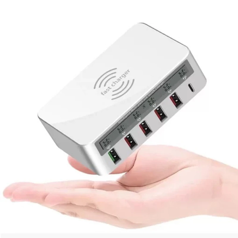 شارژر و تستر WLX 818PF 6Port QC3.0 PD 50W Type-C/USB