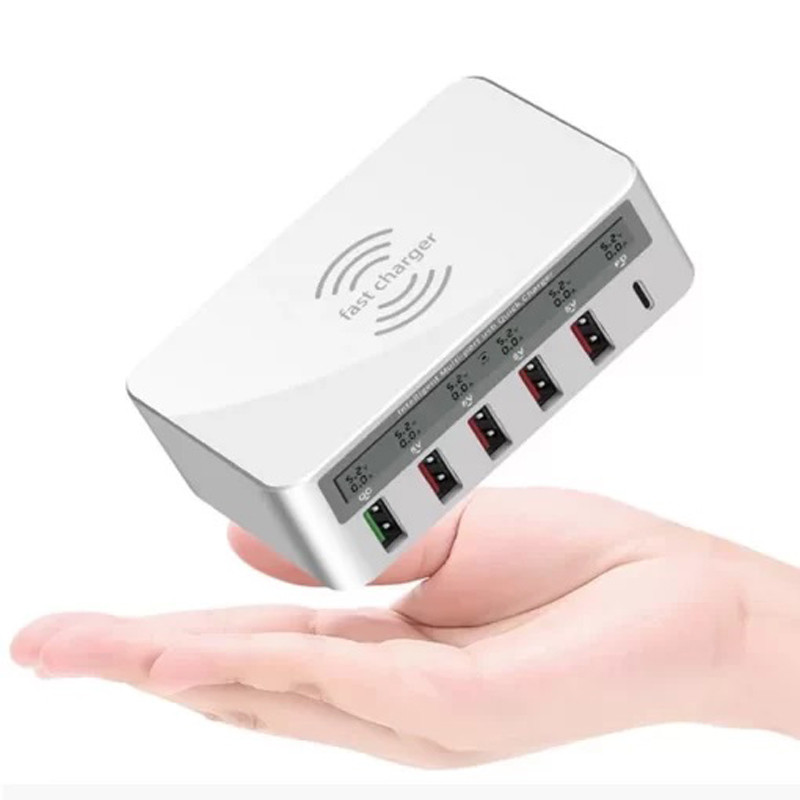 شارژر و تستر WLX 818PF 6Port QC3.0 PD 50W Type-C/USB