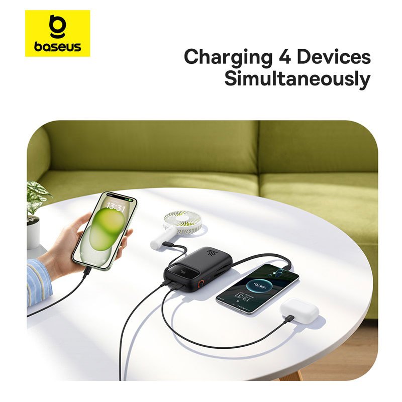 پاور بانک فست شارژ باسئوس QPow2 P1005500 QC3.0 PD 30W ظرفیت 20000 میلی آمپر ساعت