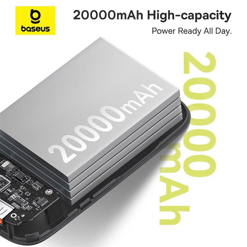 پاور بانک فست شارژ باسئوس QPow2 P1005500 QC3.0 PD 30W ظرفیت 20000 میلی آمپر ساعت