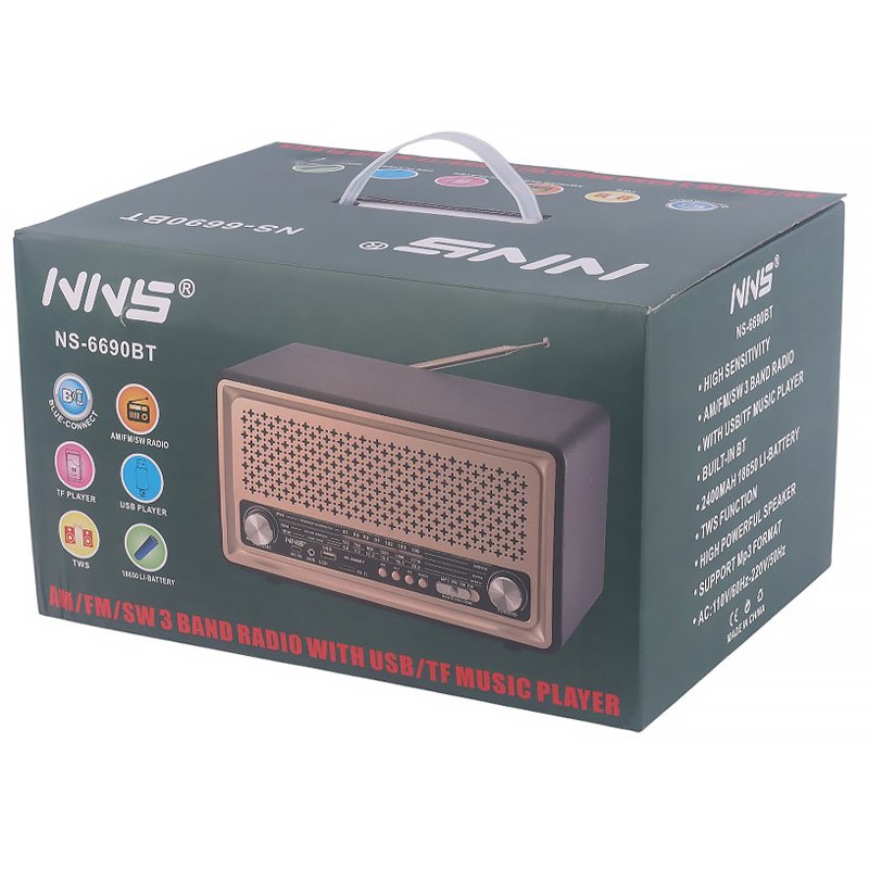 رادیو اسپیکر بلوتوثی رم و فلش خور NNS NS-6690BT