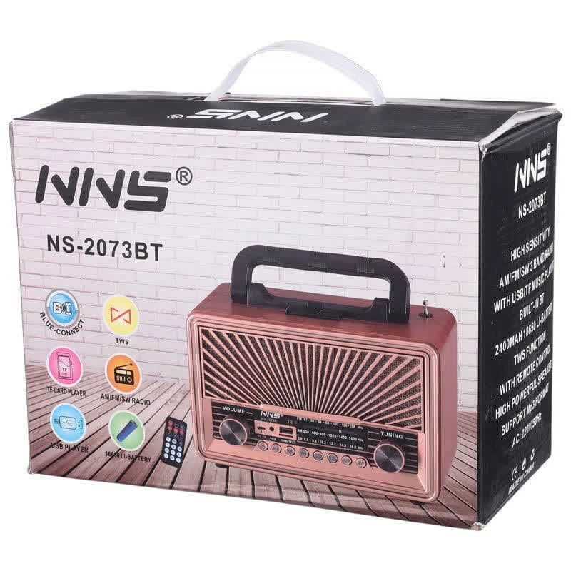 رادیو اسپیکر بلوتوثی رم و فلش خور NNS NS-2073BT + ریموت کنترل