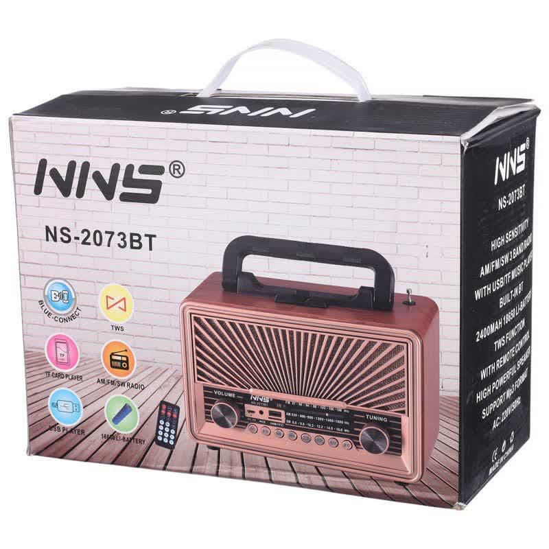 رادیو اسپیکر بلوتوثی رم و فلش خور NNS NS-2073BT + ریموت کنترل