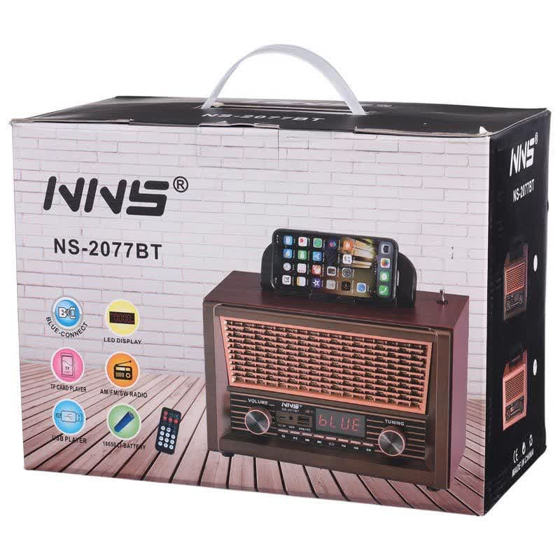 رادیو اسپیکر بلوتوثی رم و فلش خور NNS NS-2077BT + ریموت کنترل