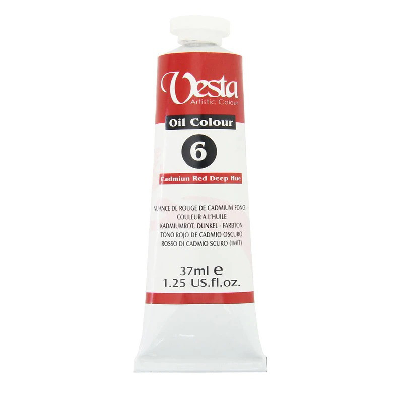 رنگ روغن وستا Cadmium Red Deep Hue 6 حجم 37 میلی لیتر