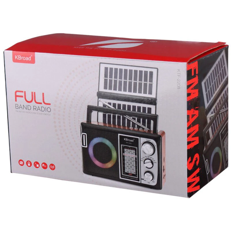 رادیو اسپیکر بلوتوثی رم و فلش خور خورشیدی KBroad KTF-2208