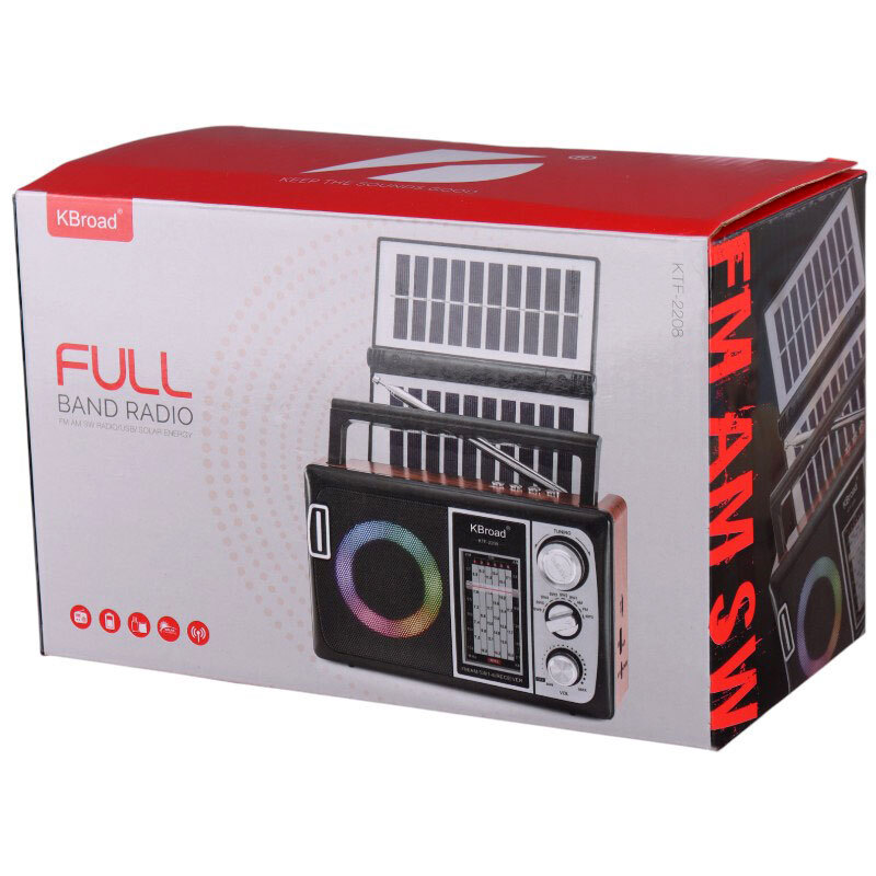 رادیو اسپیکر بلوتوثی رم و فلش خور خورشیدی KBroad KTF-2208