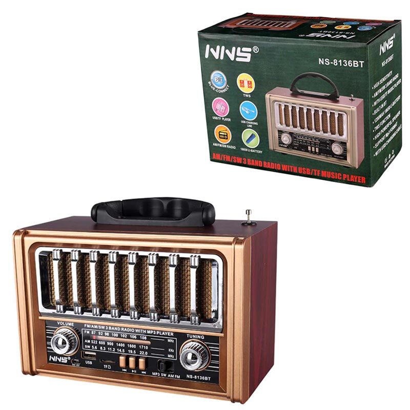 رادیو اسپیکر بلوتوثی رم و فلش خور NNS NS-8136BT