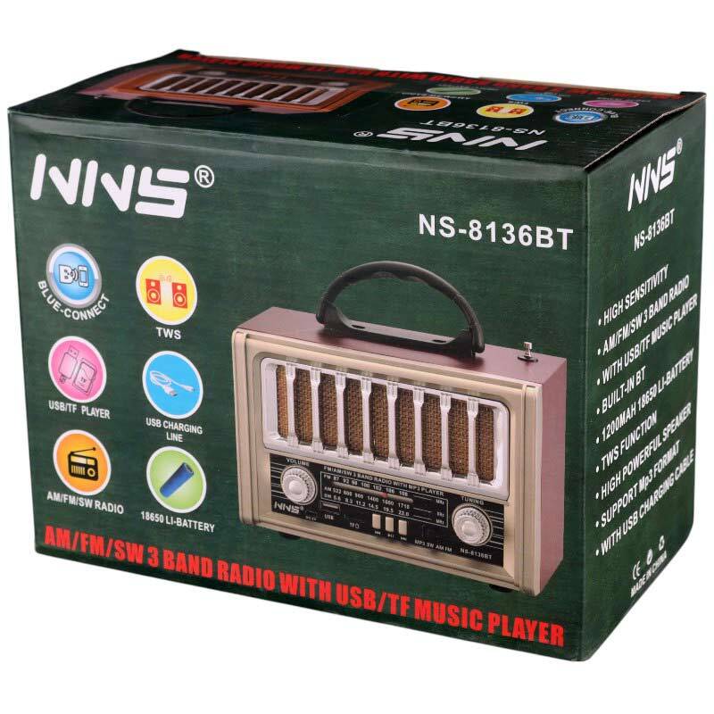 رادیو اسپیکر بلوتوثی رم و فلش خور NNS NS-8136BT