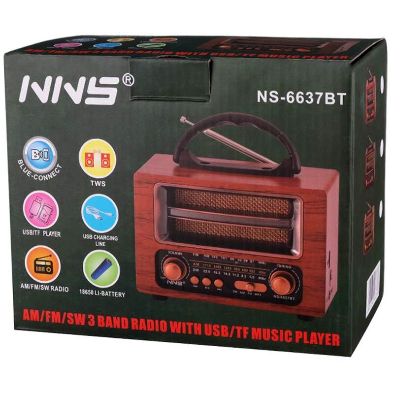 رادیو اسپیکر بلوتوثی رم و فلش خور NNS NS-6637BT