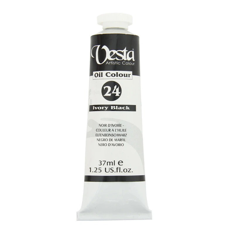 رنگ روغن وستا Ivory Black 24 حجم 37 میلی لیتر