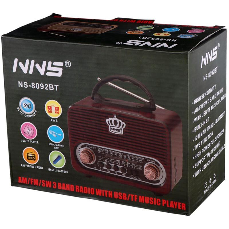 رادیو اسپیکر بلوتوثی رم و فلش خور NNS NS-8092BT