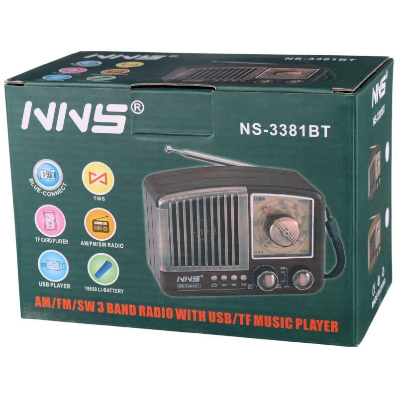 رادیو اسپیکر بلوتوثی رم و فلش خور NNS NS-3381BT