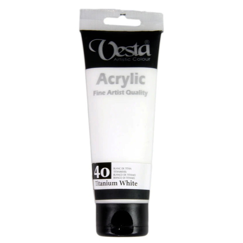 رنگ اکریلیک وستا 40 Titanium White حجم 75 میلی لیتر