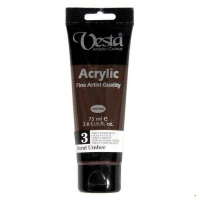 رنگ اکریلیک وستا 3 Burnt Umber حجم 75 میلی لیتر
