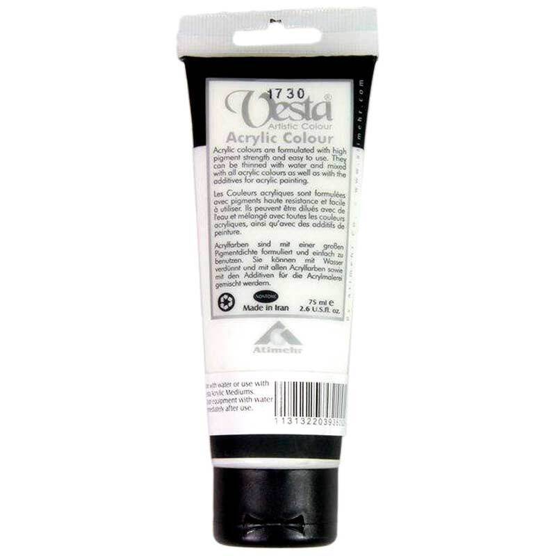 رنگ اکریلیک وستا 40 Titanium White حجم 75 میلی لیتر